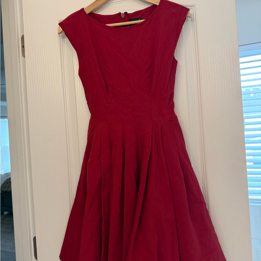 ASOS Red Skater Cocktail Dress size 4 - Picture 3 of 9